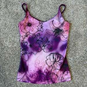 Lotus floral purple yoga tank top